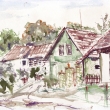 Brada-zelen� chalupa 2001, akvarel