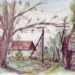 Křelina -kolem Tučkova plotu, 2003 akvarel