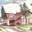 stodola akvarel
