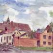 Litom��ice K�i�ov� ulice 2003, akvarel