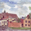 Litoměřice Křižová ulice 2003, akvarel
