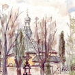 Kostelík v Kudowe 2001, akvarel