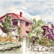 Chorvatsko-Vodice 2001, akvarel