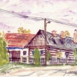 Nemýčeves - U Brejchů akvarel 2002