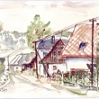 Lhota Machovsk, akvarel 2001