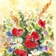 Polní kytička s vlčími máky 2003, akvarel