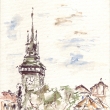 Pardubice-Zelená brána  2001, akvarel