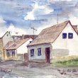 Jičín, ul.B.Němcové 2002 akvarel