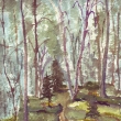 Prachovsk skly u Kozk,  akvarel 2009