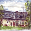 Radkyně - stará hospoda, akvarel 2009
