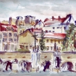 P�seck� most, akvarel 2004