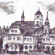 Soboteck� n�m�st�, akvarel 2003 z archivu pro dru�ebn� Subotku v Polsku