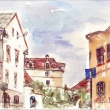 Jičín, B.Němcové, akvarel 2002