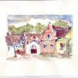 Zechovice u Volyn� - n�ves, akvarel 2006