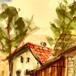 nov� stodola akvarel 2010