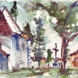 P�seck� h�bitov, akvarel 2005