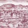 Jičín, Pohled z okna na Tobolku, hnědý akvarel 2003