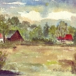 Veseck� pole akvarel,2014