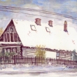 Nemýčeves - U Brejchů v zimě 2002, akvarel z archivu