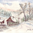 Czermna v zimě 2001, akvarel