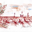 P�seck� most 2003, akvarel