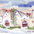 Zechovice - Jiho�sk� br�ny, akvarel 2004,8.3.2014 v�nov�no M�stsk�mu muzeu a galerii v Lomnici nad Popelkou