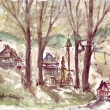 Doln� Javo�� - zvoni�ka 2002, akvarel